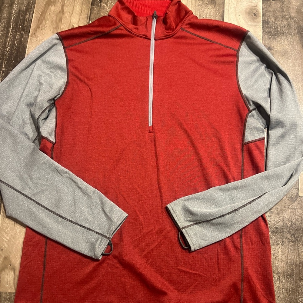 Patagonia Red Lightweight Capilene Baselayer Quarter-zip Mens Large